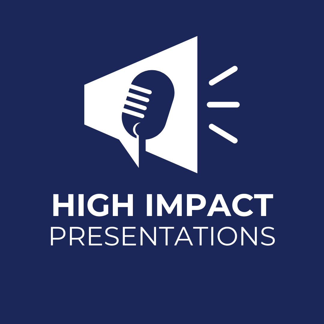 high impact presentations blue background